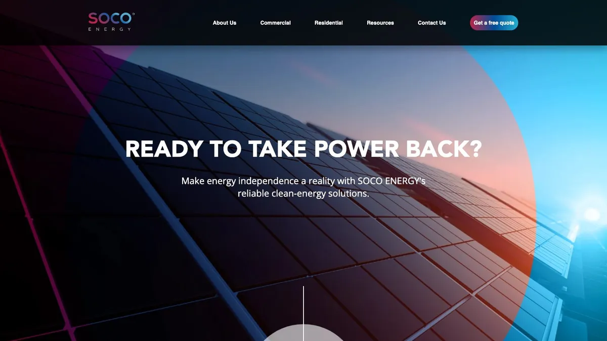 Screenshot of SOCO Energy