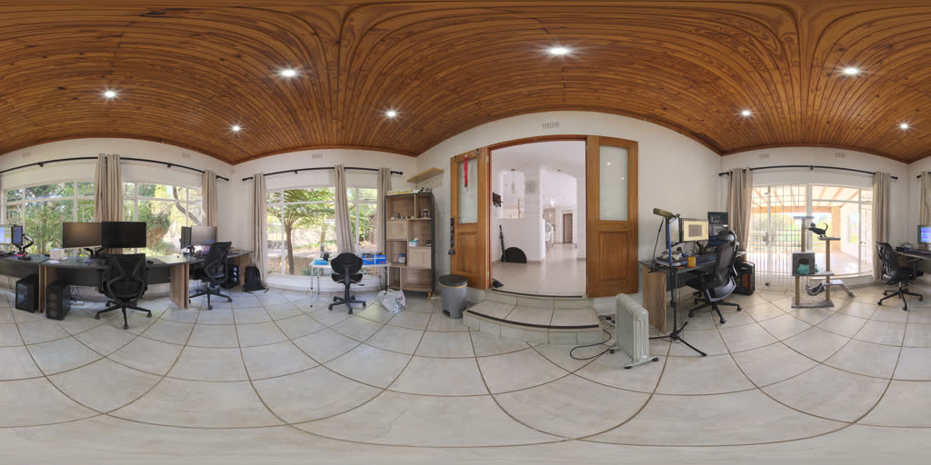 360° capture of Open-Plan Floor on 23 July 2026 — Fitted out and occupied — but the floor boxes are not live.